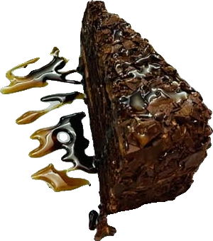 Chocolate fudge cake slice